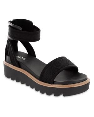 MIA Jinger Ankle Strap Strappy Platform Sandals - Black