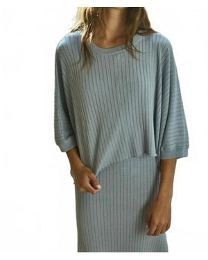 By Together Knit Sweater Boxy Short Sleeve Top - Green
