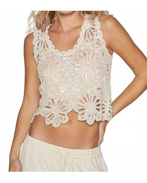 Pol Natalie Crochet Tank Top - White