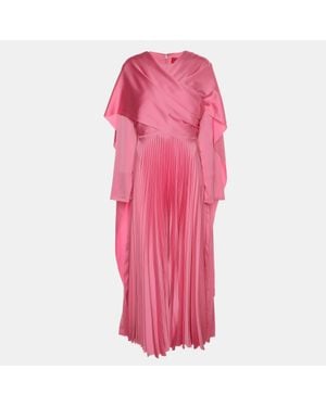 Solace London Satin Long Dress - Pink
