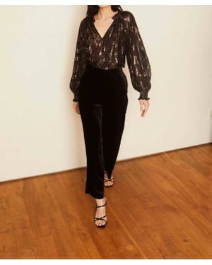 Caballero Monica Sparkle Scallop Top - Brown