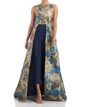 Kay Unger Emiliana Walk Thru Jumpsuit - Blue