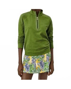 Lilly Pulitzer Ashlee Half Zip Pullover Sweatshirt - Green