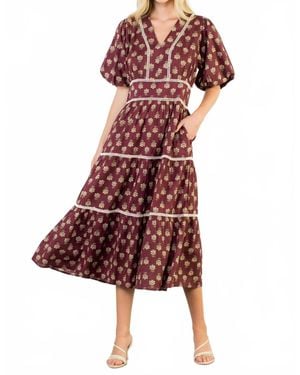 Thml Adelyn Midi Print Dress - Red