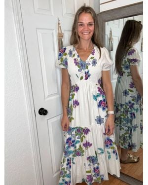Hayden LA Kristen Floral Midi Tiered Dress - Gray