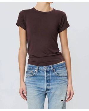 ÉTERNE Fitted Crewneck Short Sleeve T-Shirt - Blue