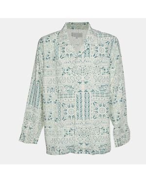 Kith Cream/ Paisley Print Cotton Blend Long Sleeve Shirt - Green