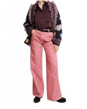 forte_forte Flocked Cotton Pants - Red
