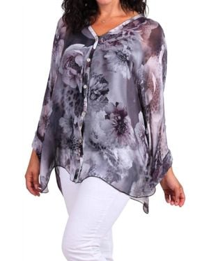 Gigi Moda Angelo Jungle Silk Blouse - Purple