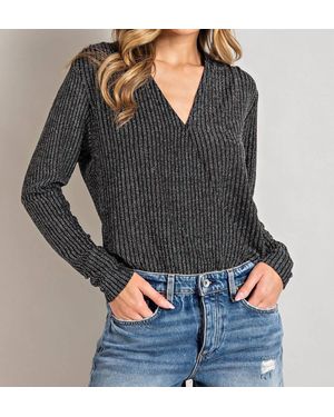 Eesome V-Neck Surplus Bodysuit - Gray