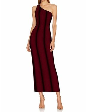 SER.O.YA One Shoulder Ribbed Maxi Dress - Red