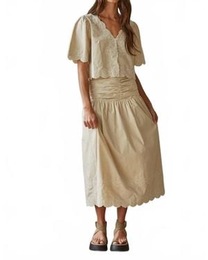 By Together Maison Embroidered Skirt - Natural