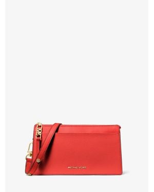 Michael Kors Empire Large Leather Convertible Crossbody Bag - Red