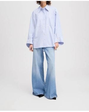 Munthe Lynne Stripe Buttons Shirt - Blue