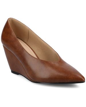 Journee Collection Journee Danika Dress Wedges - Brown