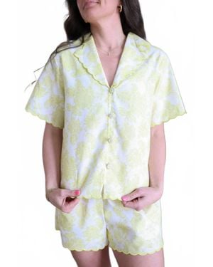 Strut & Bolt Botanical Scallop Top - White