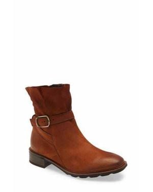 Paul Green Denver Belted Biker Boots Suede Leather - Brown