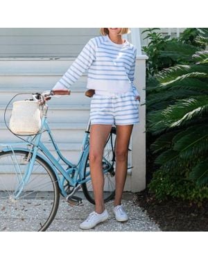 Sail To Sable Stripe Sweat Shorts - Blue