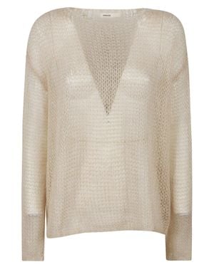 KHAITE Wendy Lightweight V-Neck Sweater - Natural