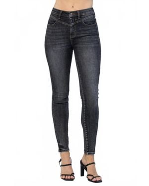 Judy Blue Yoke Skinny Jeans - Blue