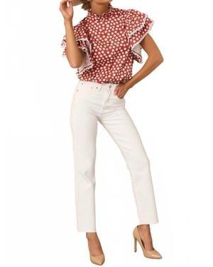 PROSPERINE® Blair Ruffle Top - White