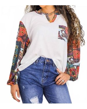 SurelyMine Designed Sleeves And Pocket Top - White