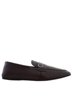 Ferragamo Ferragamo Gancini Ornament Leather Loafers - Black