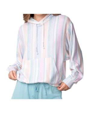 Pj Salvage Stripe Baja Babe Hoodie - White