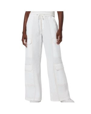 Hudson Jeans Drawstring Parachute Wide Leg Cargo Pant - White