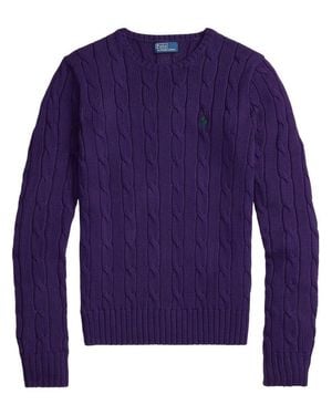 Polo Ralph Lauren Cashmere Pullover Sweater With Ribbed Details - Blue