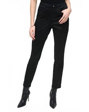 Joseph Ribkoff Catherine Classic Slim Foiled Print Denim Pants - Black