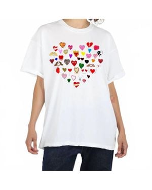 Unfortunate Portrait Hearts Boyfriend Tee - White