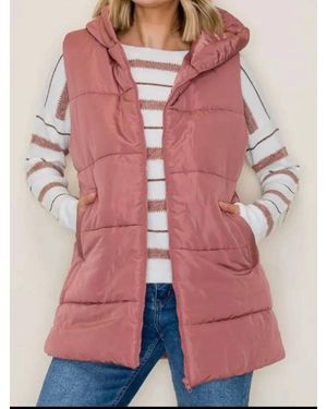 Staccato Go With The Flow Hooded Puffer Vest - Pink