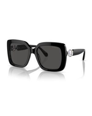 Swarovski Sunglasses Square Full Rim, Frame And Dark Lens Sk6001100187 - Black