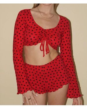 Only Hearts Heart Daisy Sleep Set - Red