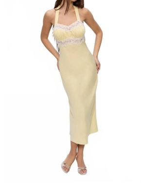 Frankie's Bikinis Darcy Satin Midi Dress - Natural