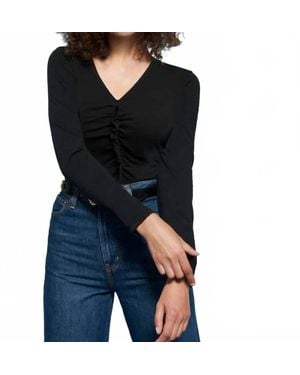 Nation Ltd Cambria Gathered Long Sleeve Top - Black
