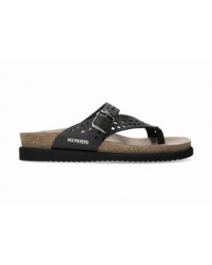 Mephisto Helena Perforated Sandal - Black