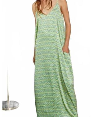 Bucketlist Geometric Print Maxi Dress - Green