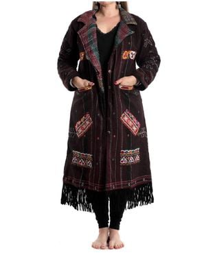 StandAwt Merino Wool Kimono Coat - Black