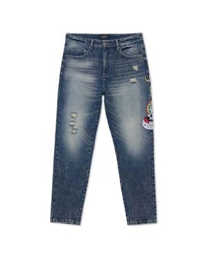 Ed Hardy Nyc Eagle Skull Slim Taper Jean - Blue