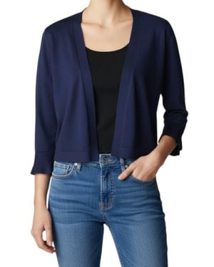 Keren Hart Ruffled Sleeve Knit Bolero - Blue