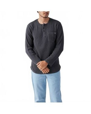 Seager Co. Sawpit Henley Long Sleeve Thermal Top - Black