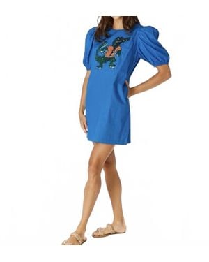 Stewart Simmons The Florida Sequin Puff Sleeve Dress - Blue