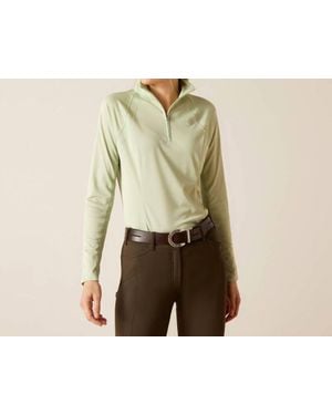 Ariat Sunstopper 3.0 1/4 Zip Baselayer Top - Green