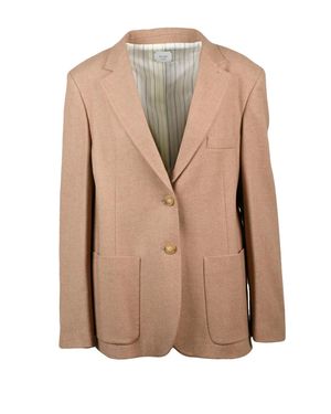 Alysi Rounded Jacket With Classic Lapel And Tailored Finish - Natural