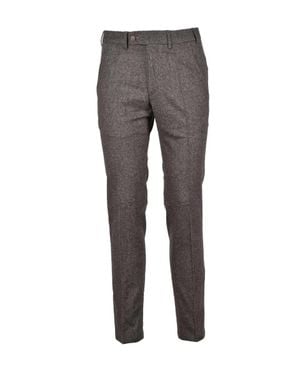DIGEL Tailored Pants With Textured Finish And Straight Leg Design - Gray