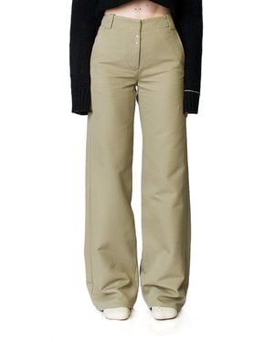 Maison Margiela Wide Leg Khaki Pants - Natural