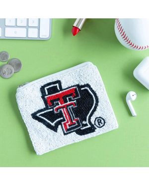 Capri Designs Texas Tech Beaded Pouch - Green