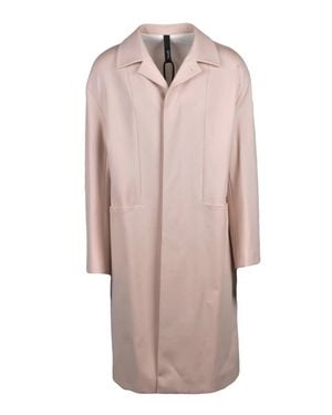 Hevò Cream Fluid Drape Viscose-Blend Long Coat - Pink